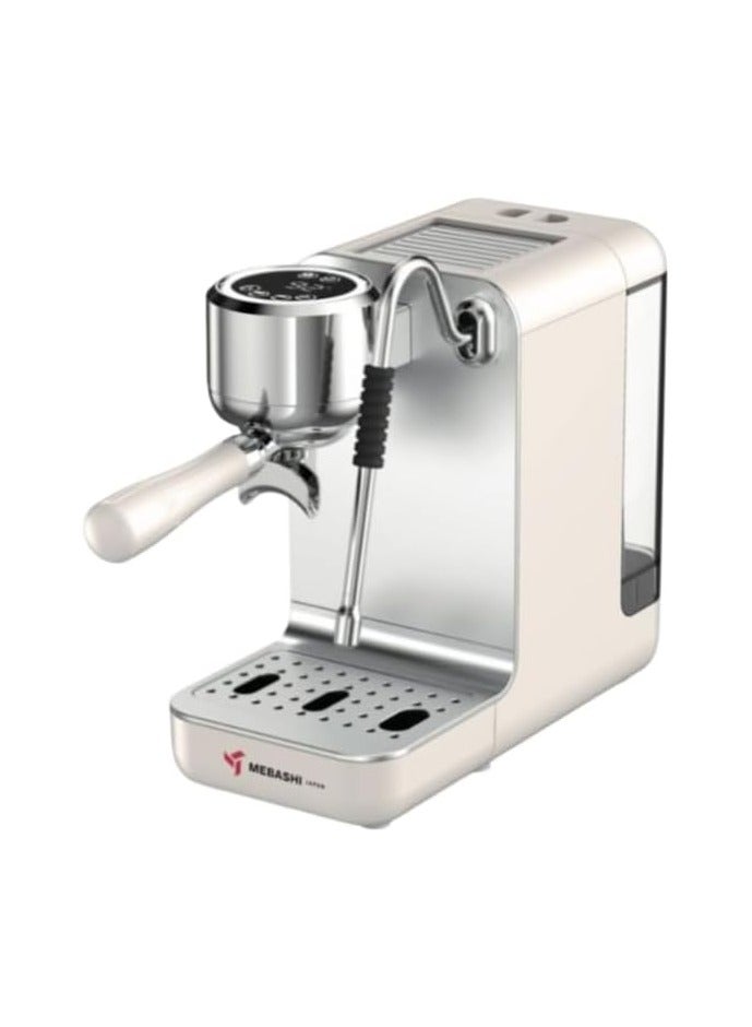 MEBASHI Espresso Coffee Machine with Top Screen - 1.4L, 19 Bar ULKA Pump, PID Temperature Control, (ME-ECM2114) (Cream White)