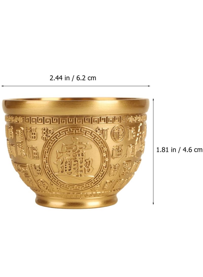 Golden Brass Treasure Bowl for Wealth and Prosperity Home Decor Perfect Housewarming Gift