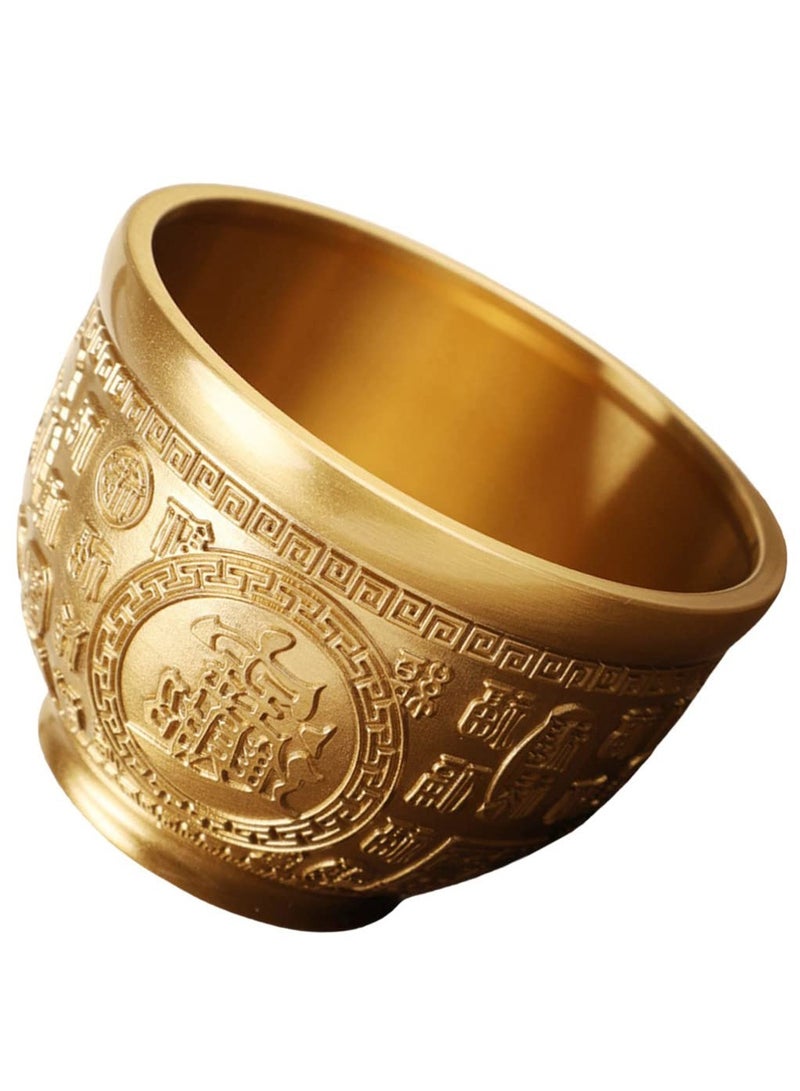 Golden Brass Treasure Bowl for Wealth and Prosperity Home Decor Perfect Housewarming Gift