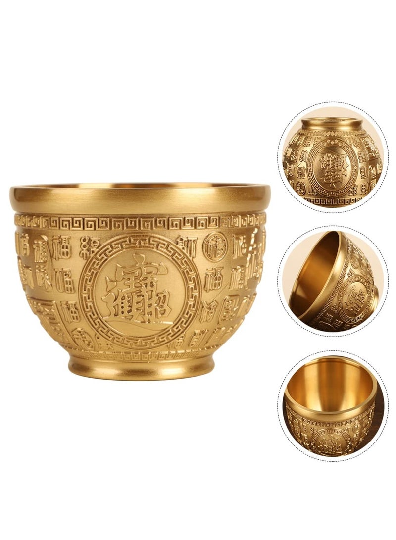 Golden Brass Treasure Bowl for Wealth and Prosperity Home Decor Perfect Housewarming Gift