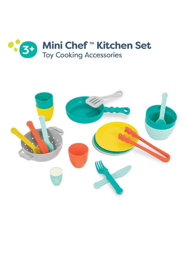 Play Kitchen Accessories Cookware, Dishes, Utensils 33 Piece Play Set For Kids Pretend Play Toys 3 Years + Mini Chef Kitchen Set