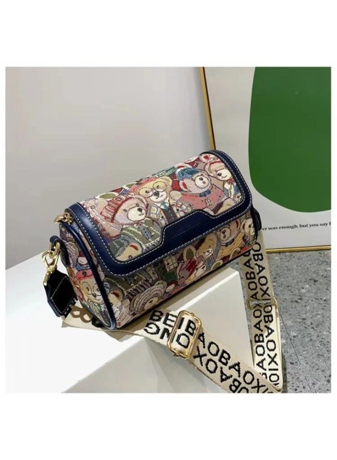 Cartoon Bear Purses Ladies Handbags Embroidery Cosmetic Bag For Women Handbag