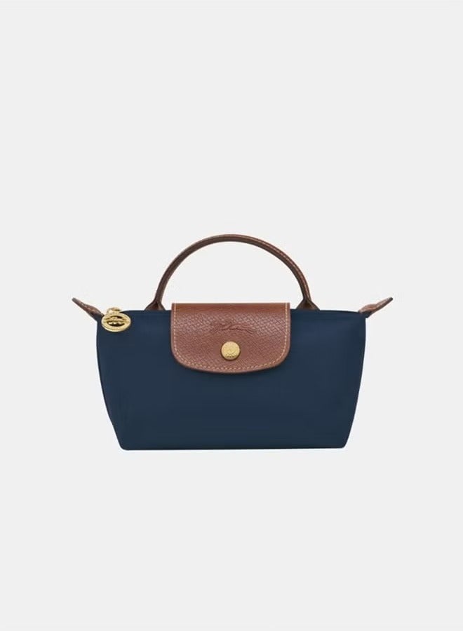 Champ Women's Classic Fashion Versatile Mini Makeup Bag Handbag LongChamp Shoulder Bag Handheld Small Bag Navy Blue