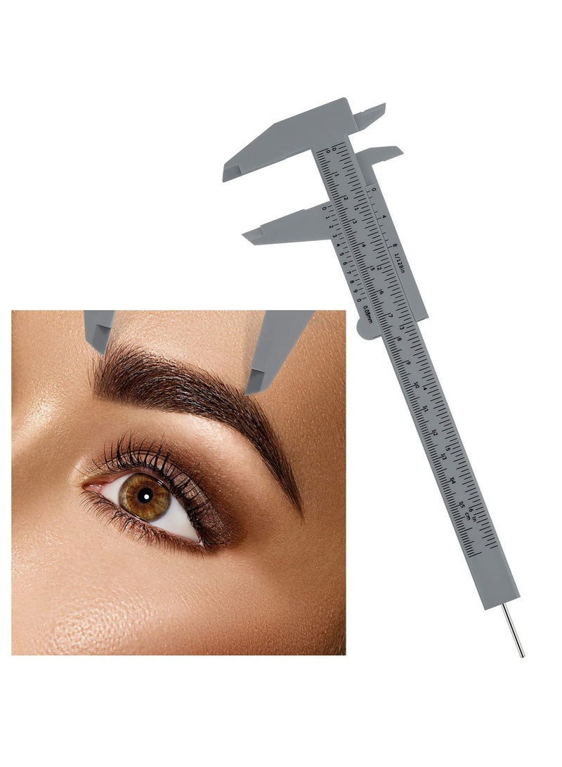 Eyebrow Measurement Ruler Kit - 5Pcs Brow Mapping Tools with Double Scale Mini Vernier Caliper for Microblading and Eyebrow Tattoo Artists - Precision Plastic Ruler for Makeup Application