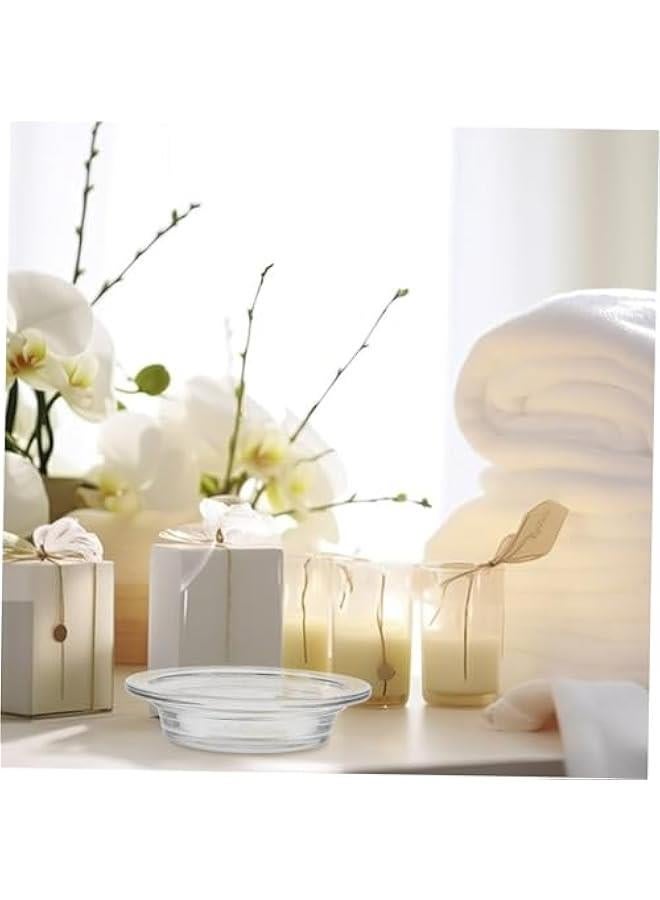 Replacement Oil Warmer Dish, 4.5in Wax Melt Warmer Liner Round Glass Oil Pan Heaters Dish Candle Tart Warmer Bowl Plate Electric Lamp Wax Tray