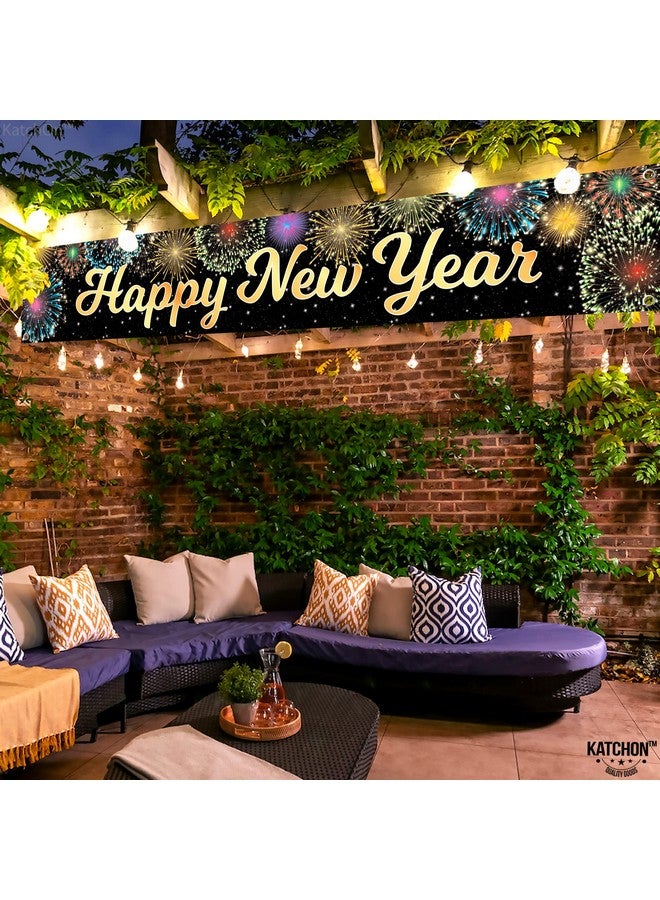 Large Happy New Year Banner 2024120X20 Inch Happy New Year Yard Sign New Years Eve Party Supplies 2024 Happy New Year Decorations 2024 New Years Decorations 2024 Nye Decorations