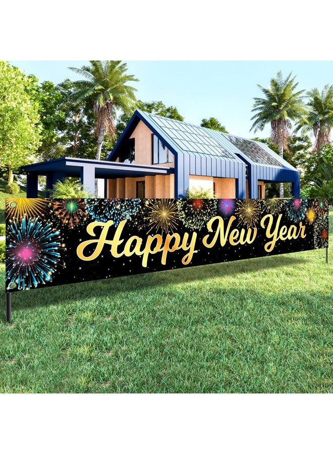 Large Happy New Year Banner 2024120X20 Inch Happy New Year Yard Sign New Years Eve Party Supplies 2024 Happy New Year Decorations 2024 New Years Decorations 2024 Nye Decorations