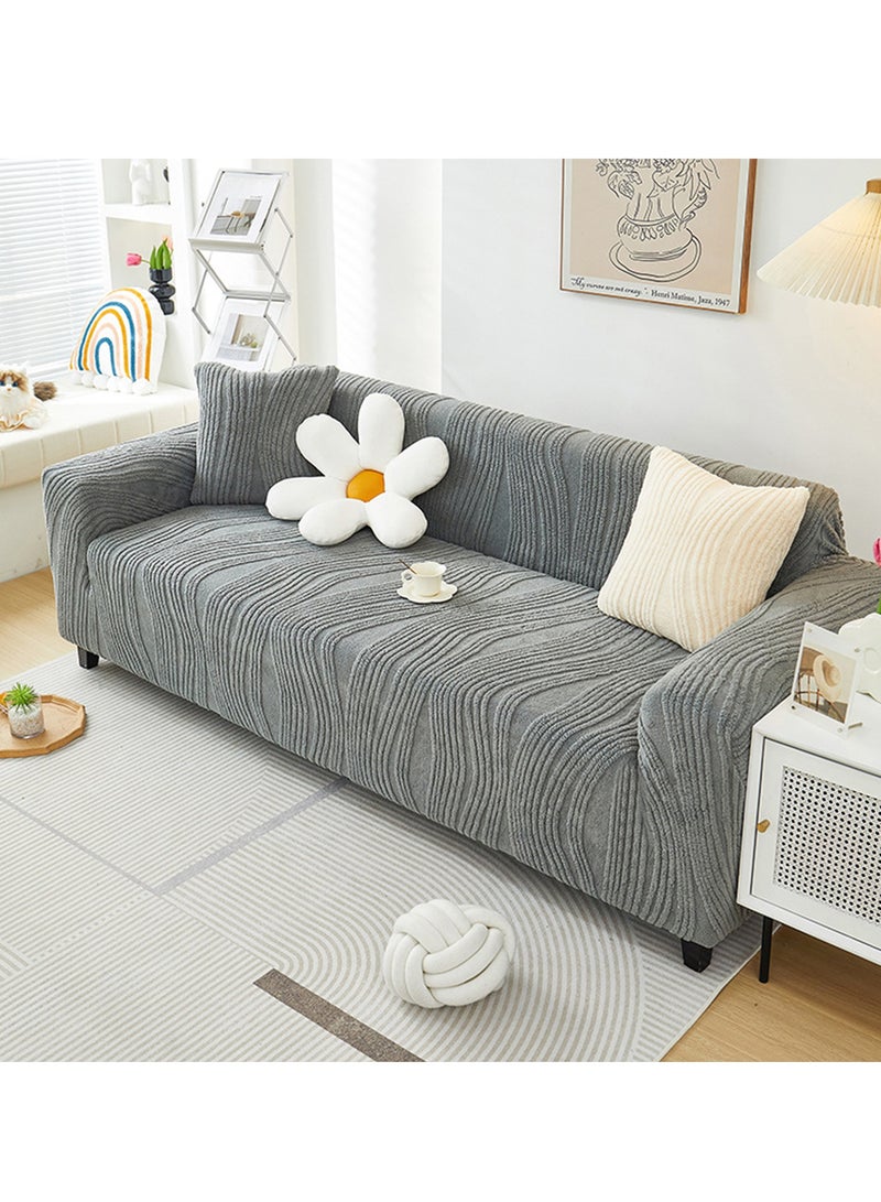 Sofa Cover Stretch Sofa Slipcover 4 Seater Sofa Protector Couch Covers Thick Non-Slip Fashion Nordic Style Washable Soft Large Size 235-300CM