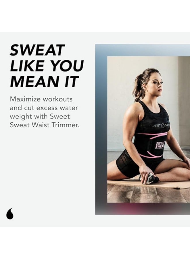 Sweet Sweat Waist Trimmer for Women and Men - Sweat Band Waist Trainer for High-Intensity Training & Workouts (PINK)