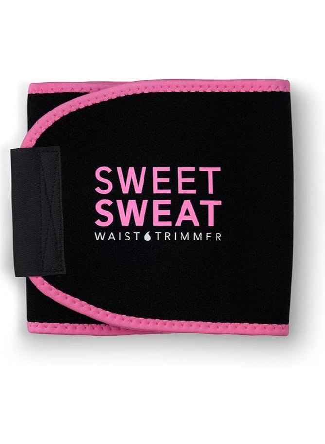 Sweet Sweat Waist Trimmer for Women and Men - Sweat Band Waist Trainer for High-Intensity Training & Workouts (PINK)