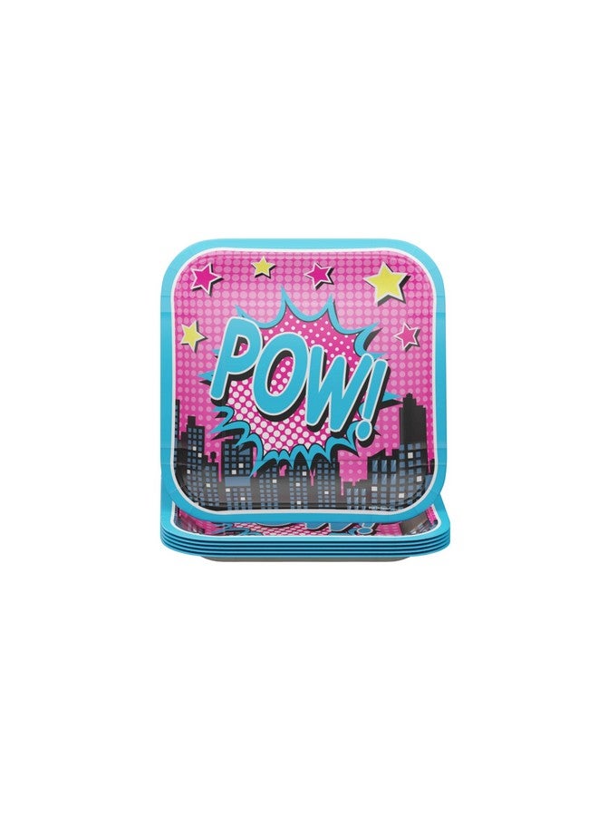 Superhero Girl Party Supplies Packs (100 Pieces For 16 Guests) Superhero Girl Party Decorations Super Girl Birthday Party Superhero Party Plates And Napkins Girl Superhero Party Blue Orchards
