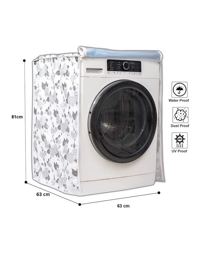 Front Load Washing Machine Cover For Lg 6.5 Kg & 8Kg (63Cmsx63Cmsx81Cms Half Whitegrey)