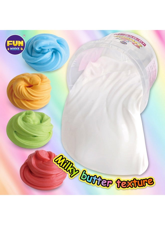 4 Lb Milky Butter Slime Bucket Gift For Girls, Funkidz 64 Fl Oz Huge Soft White Premade Scented Slime Kit Toy With 29 Variety Add Ins Perfect Birthday Present For Kids Age 6+