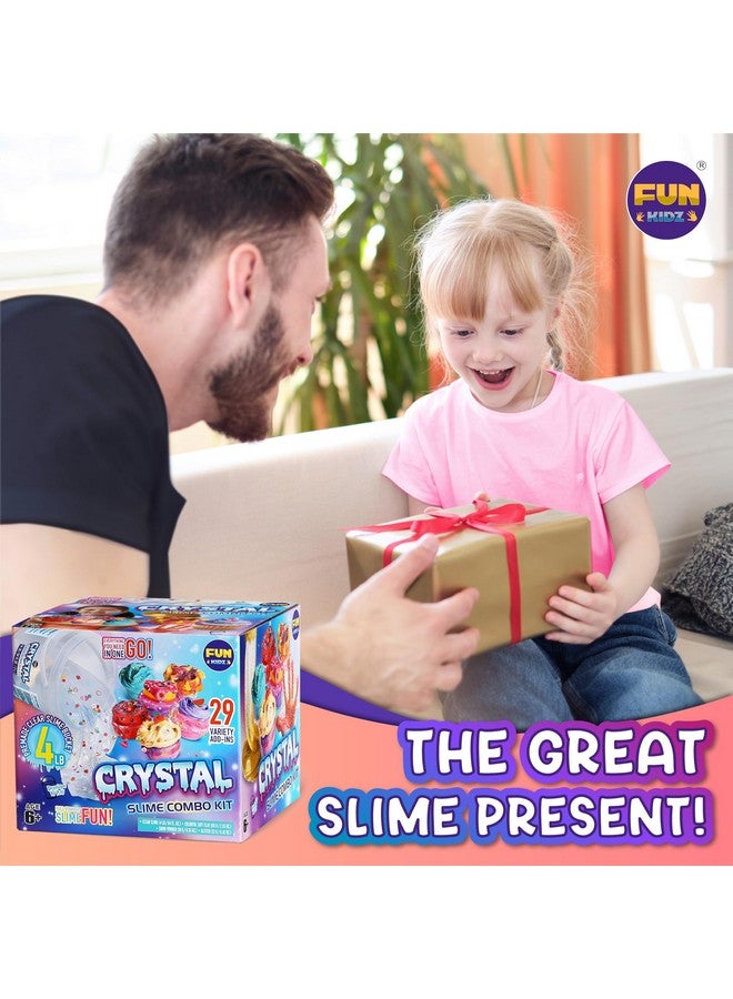 4 Lb Huge Glassy Clear Slime Bucket Toy For Kids, Funkidz 64 Fl Oz Premade Big Crystal Slime Pack Gift With 29 Sets Add-Ins Jumbo Slime Kit For Girls Boys Party Present