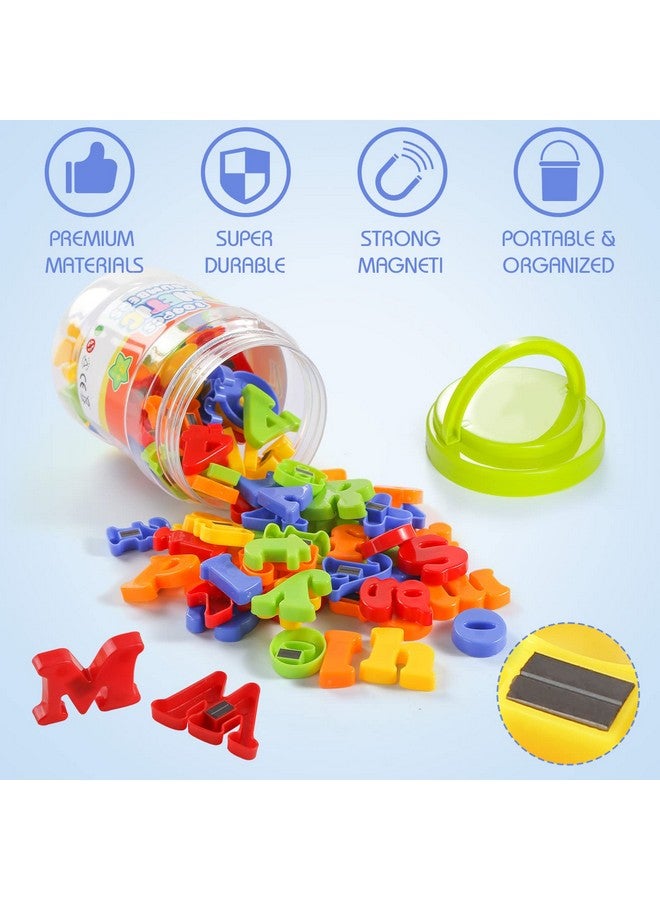 104Pcs Magnetic Letters Numbers Alphabet Abc 123 Fridge Magnets Plastic Educational Toy Set For Preschool Learning Spelling Counting Uppercase Lowercase Math Symbols For Toddlers Kids