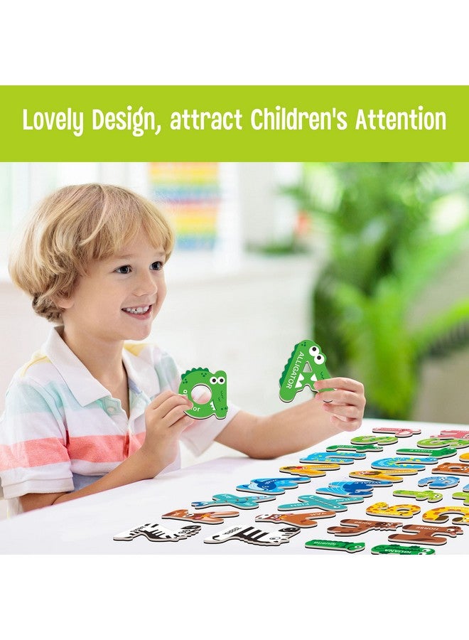52 Magnetic Alphabet 26 Uppercase & 26 Lowercase Letters Adorable Animal Shape Alphabet Abc Magnets For Fridge Educational Spelling Learning Games Toys Set For Kids Toddlers 3 4 5 Years Old