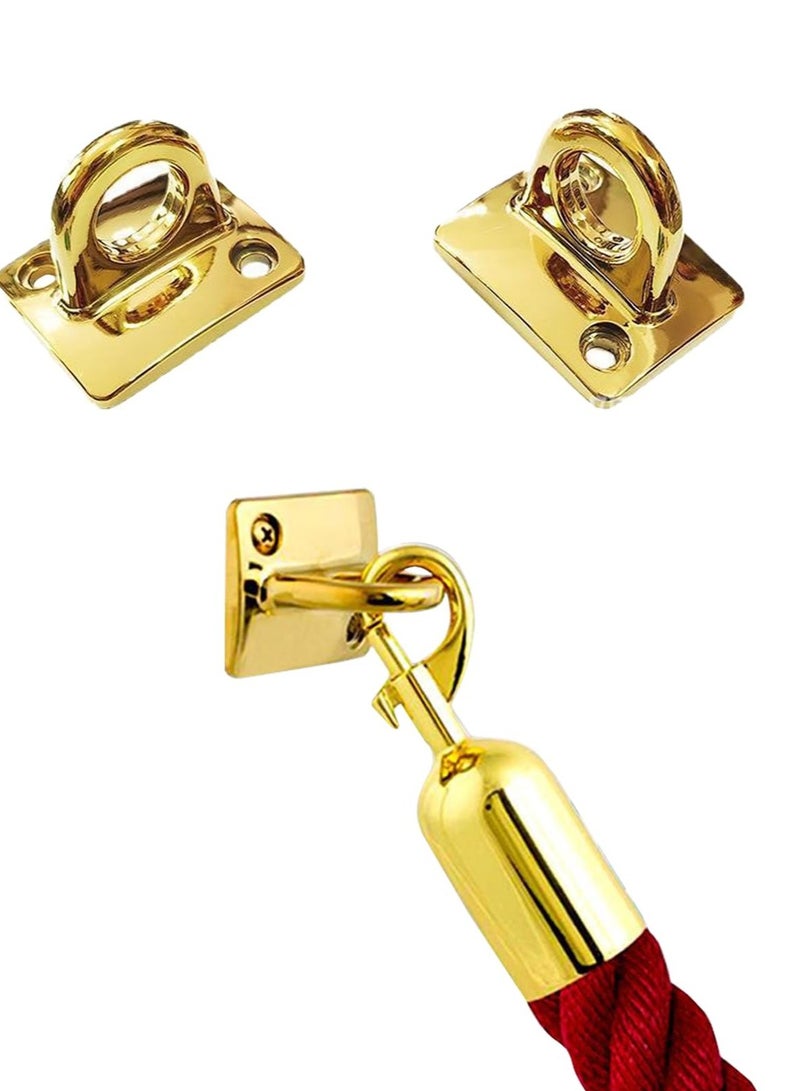 Gold Circle Hooks for Wall Plate Hanging, 2 Pack Crowd Control Stanchions with Safety Barriers for VIP Events