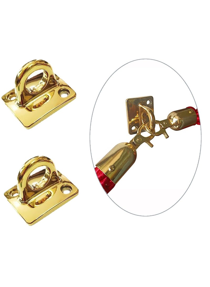 Gold Circle Hooks for Wall Plate Hanging, 2 Pack Crowd Control Stanchions with Safety Barriers for VIP Events