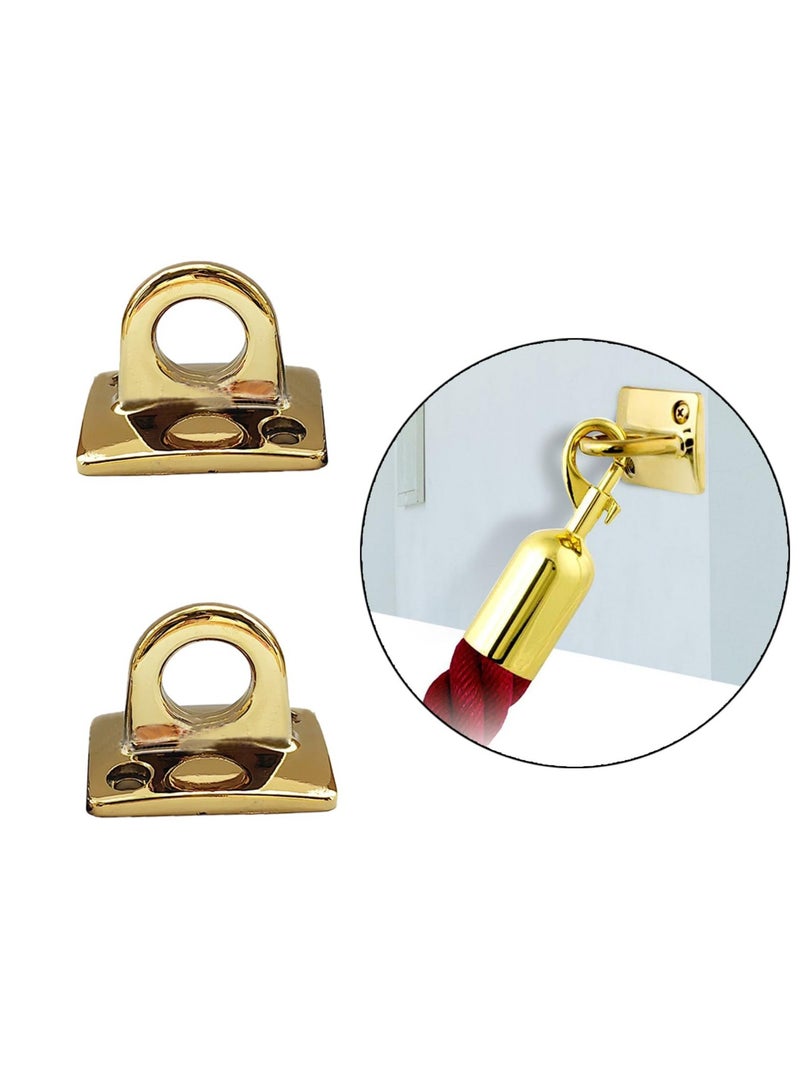 Gold Circle Hooks for Wall Plate Hanging, 2 Pack Crowd Control Stanchions with Safety Barriers for VIP Events