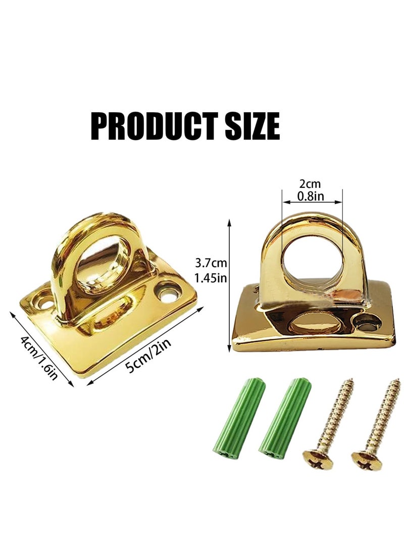 Gold Circle Hooks for Wall Plate Hanging, 2 Pack Crowd Control Stanchions with Safety Barriers for VIP Events