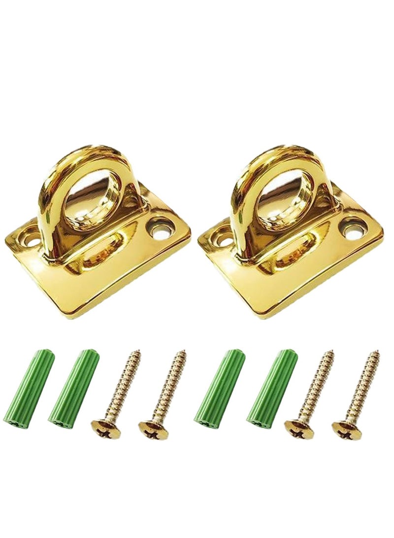 Gold Circle Hooks for Wall Plate Hanging, 2 Pack Crowd Control Stanchions with Safety Barriers for VIP Events