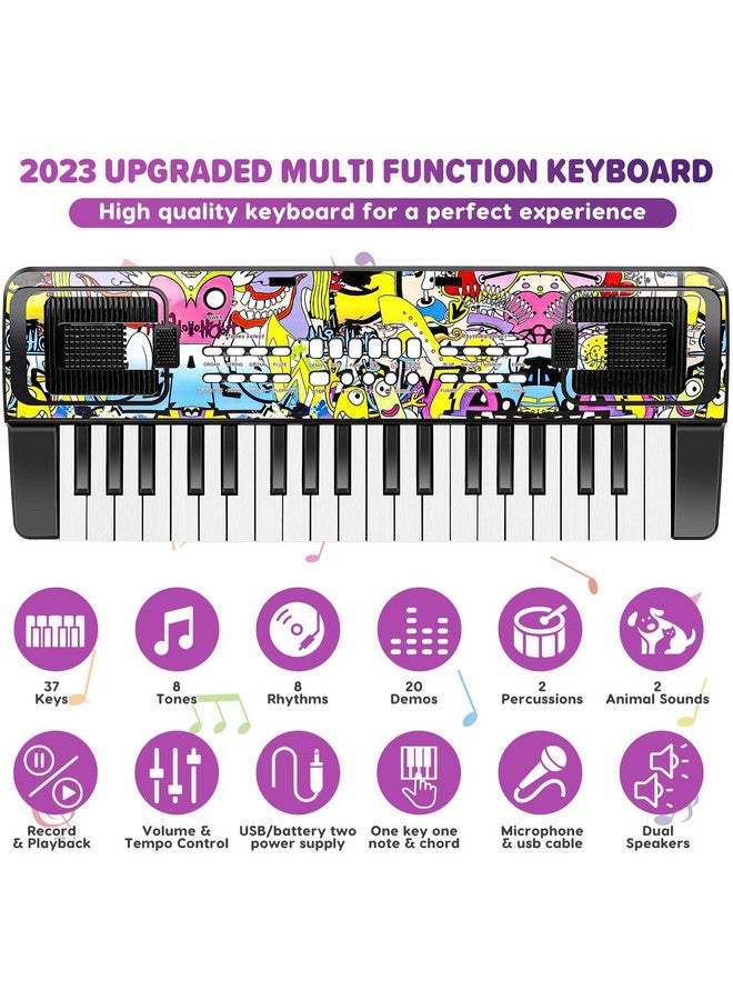 Piano Keyboard For Kids, Piano For Kids Music Keyboards 37 Keys Electronic Pianos With Music Book Bracket Musical Toys For Toddlers Kids Beginners 3 8 Years Old Girls Boys