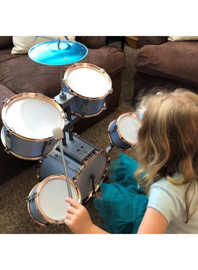Kids Jazz Drum Set Toddler Toy Drum Set 5 Drums With Stool Rock Jazz Drum Kit Percussion Instruments Musical Enlightenment Educational Toys Gift For Boys Girls