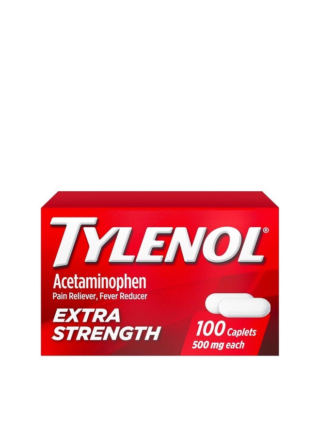 Extra Strength Caplets With 500 Mg Acetaminophen Pain Reliever Fever Reducer Ct No Flavour 100 Count