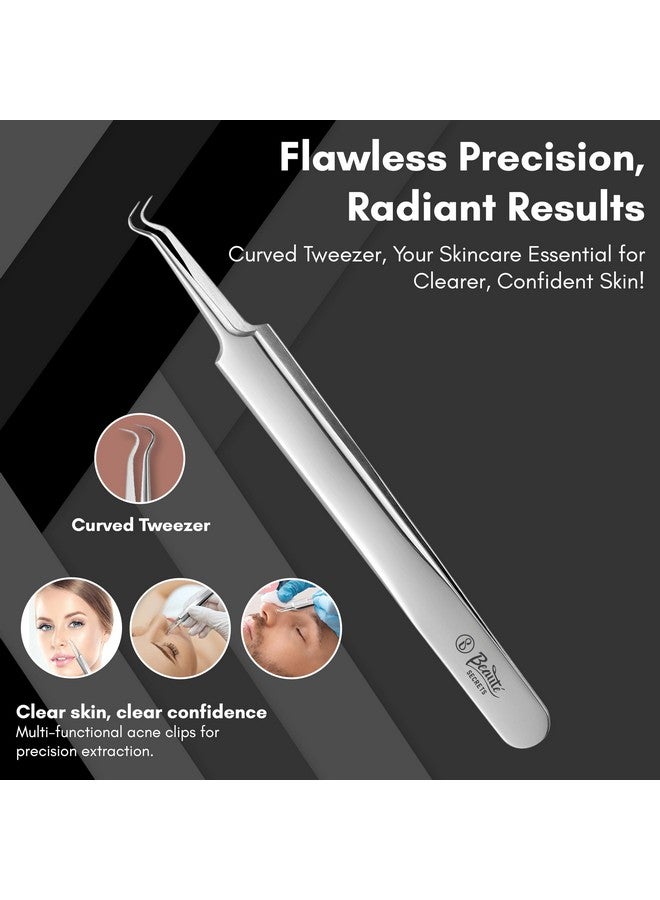 Stainless Steel Anti-Slid Handle Blackhead Remover Tools Kit With Case, Pack Of 5 (Silver)