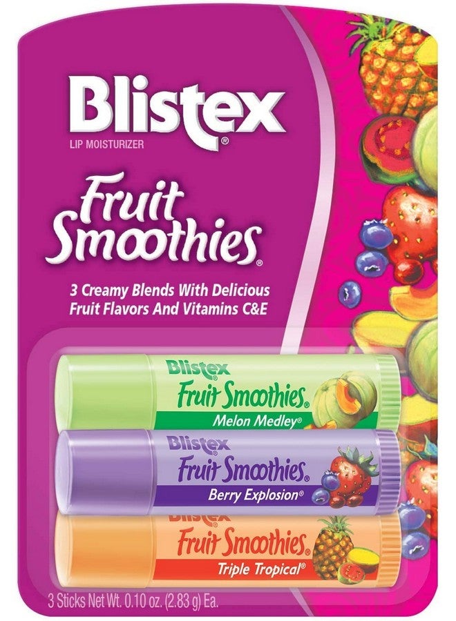 Fruit Smoothies Lip Moisturizers 3 Sticks 0.10 Oz Each