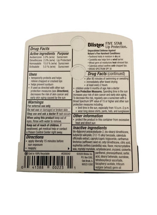 Five Star Lip Protection.15 Ounce (Pack Of 6)