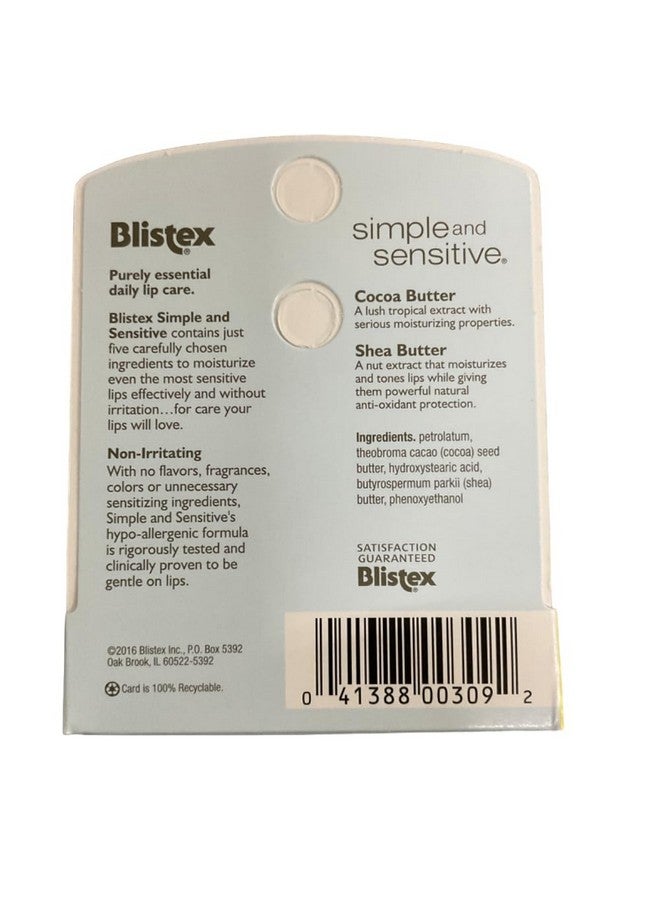 Simple & Sensitive Lip Moisturizer 0.15 Oz (Pack Of 8)