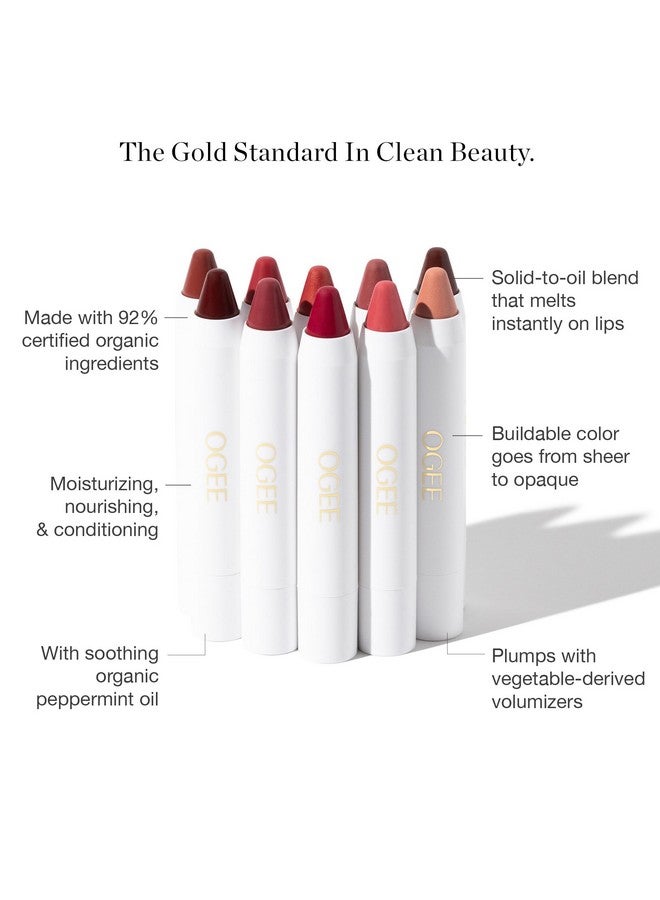 Tinted Sculpted Lip Oil Lip Stain Made With 100% Organic Coconut Oil, Jojoba Oil, And Vitamin E Best As Lip Balm, Lip Color Or Lip Treatment Begonia