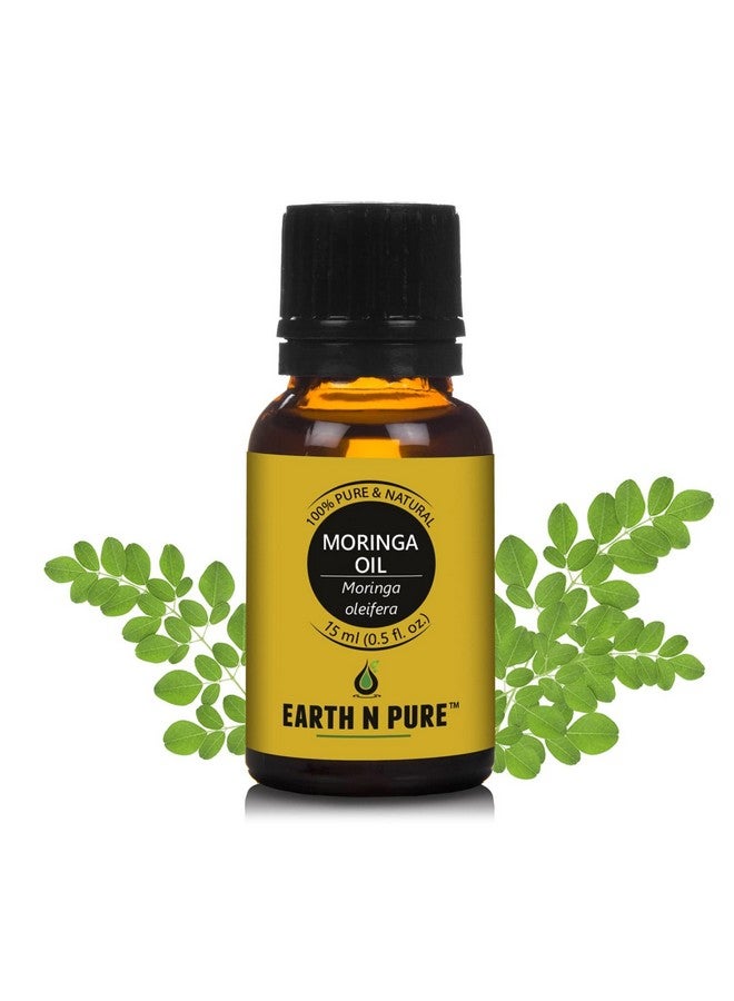 Moringa Oil Cold Pressed, Natural And Therapeutic Grade With Glass Dropper 15 Ml