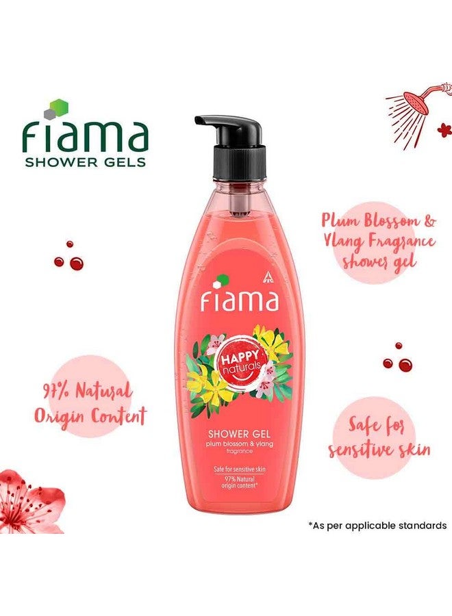 Happy Naturals Body Wash Shower Gel Plum Blossom And Ylang 500Ml Body Wash For Women & Men With Skin Conditioners For Moisturised Skin 97% Natural Origin Content Safe On Sensitive Skin Bodywash