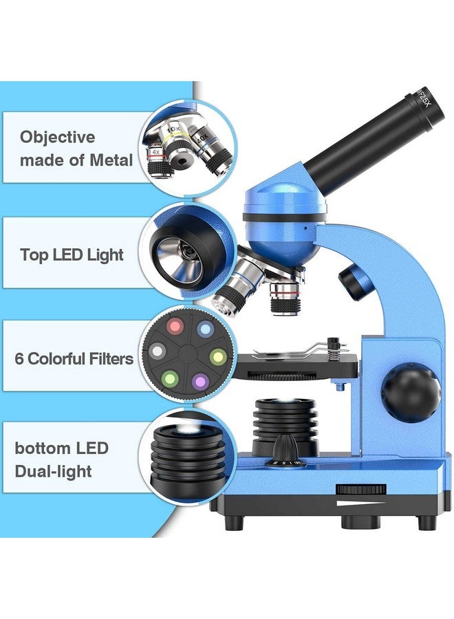 Microscope For Kids Beginners Children Student, 40X 1000X Compound Microscopes With 52 Pcs Educational Kits