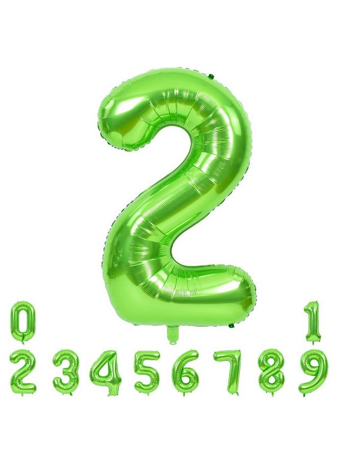 Large Green Numbers Balloons 0 9 Number 2 Helium Balloons Foil Big Number Balloons For Birthday Party Anniversary Supplies Decorations