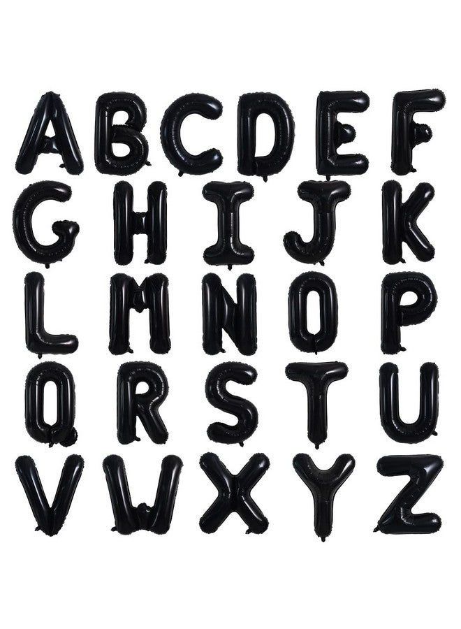 52 Pieces 16 Inch Black Letter A Z Balloons Custom Phrase Mylar Foil Alphabet Letter Create Your Own Banner Reusable For Birthday Anniversary Celebration Graduation Party Supplies Decorations