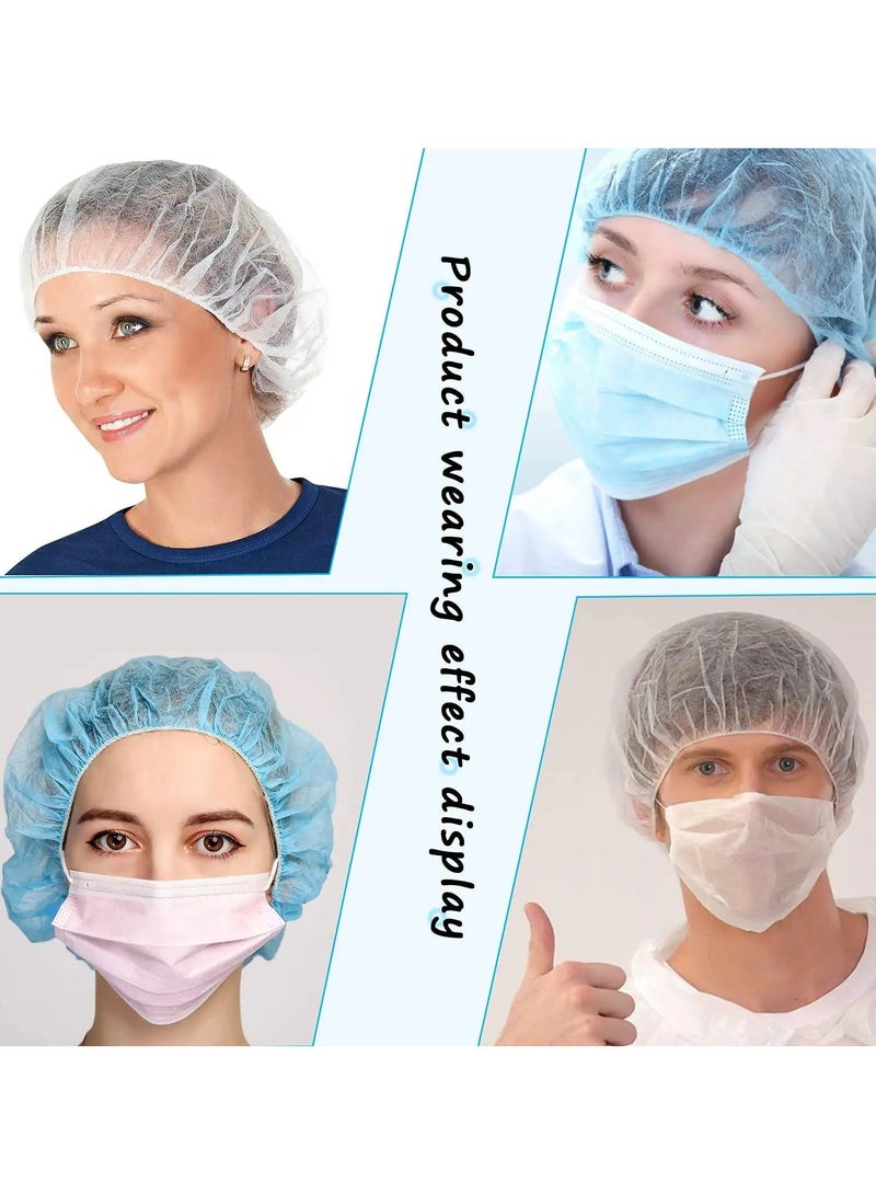 Disposable Bouffant Cap Non Woven White Disposable Mob Cap Head Cover Surgical Doctor Hat Bouffant Medical Dust Caps Clip Strip