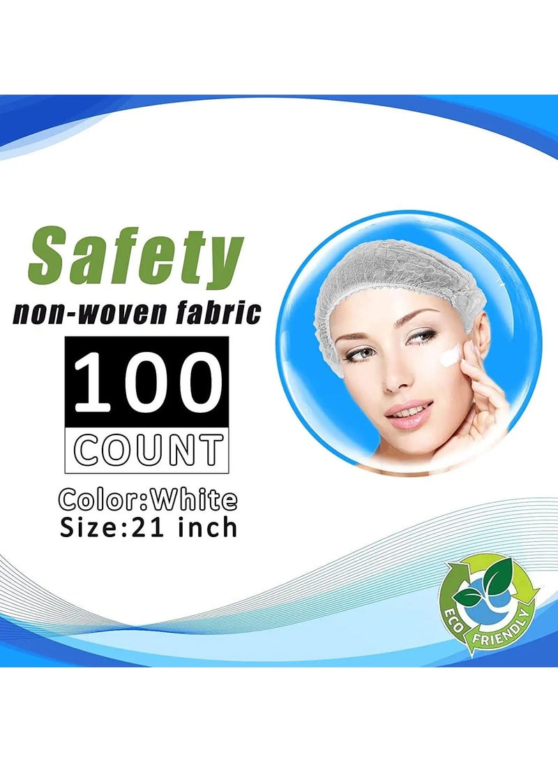 Disposable Bouffant Cap Non Woven White Disposable Mob Cap Head Cover Surgical Doctor Hat Bouffant Medical Dust Caps Clip Strip