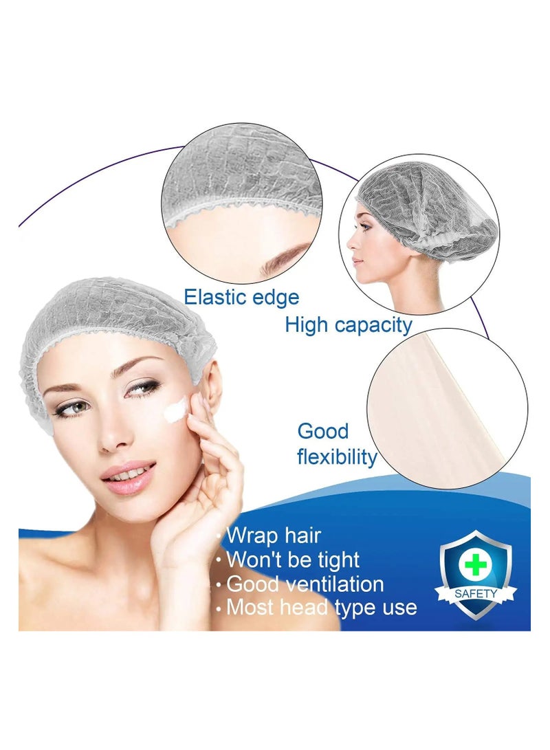 Disposable Bouffant Cap Non Woven White Disposable Mob Cap Head Cover Surgical Doctor Hat Bouffant Medical Dust Caps Clip Strip