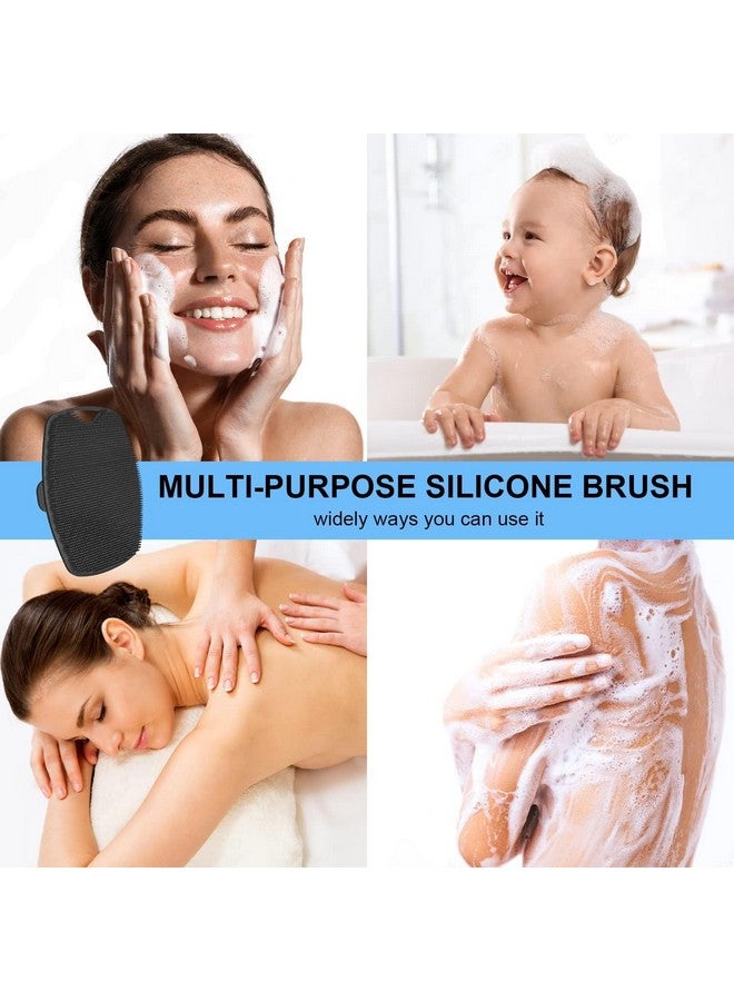 Body Scrubber For Bathing Dead Skin Remover Premium Super Soft Silicone Body Shower Scrub Reusable Body Cleansing Brush For Men Women And Children 1 Pc (Black)