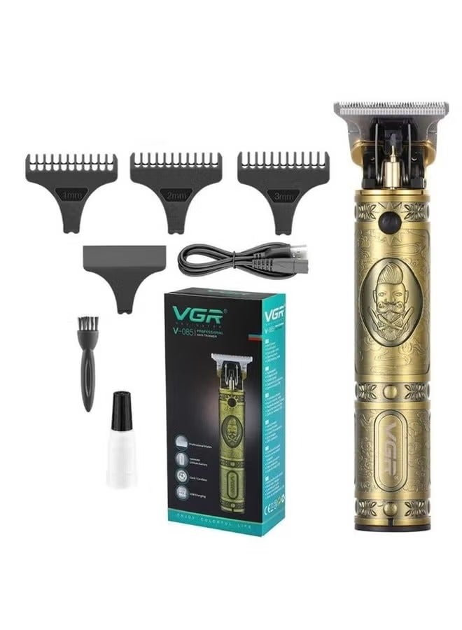 Rechargeable Hair Clippers with Zero Gapped Professional Hair Trimmer Model V-085