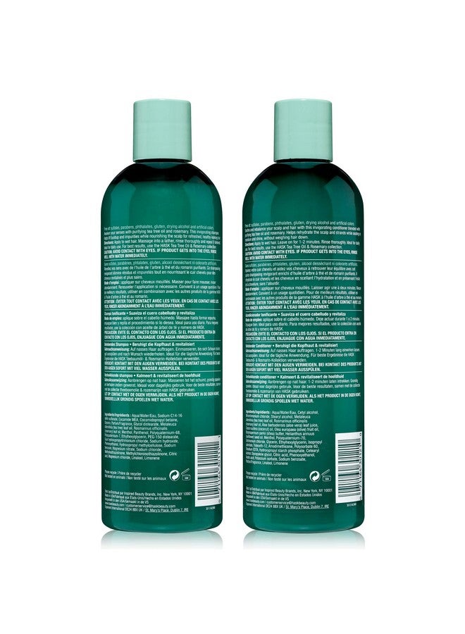 Tea Tree Oil & Rosemary Invigorating Anti Dandruff Shampoo And Conditioner 355Ml | For Dry Itchy Scalp | Sulfate & Paraben Free