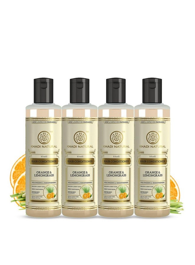 Orange & Lemongrass Herbal Hair Conditioner | Herbal Hair Conditioner For Frizzy Hair | Conditioner For Repairing Damage Hair | Suitable For All Hair Types |Pack Of 4 | (210*4) (840 Ml)