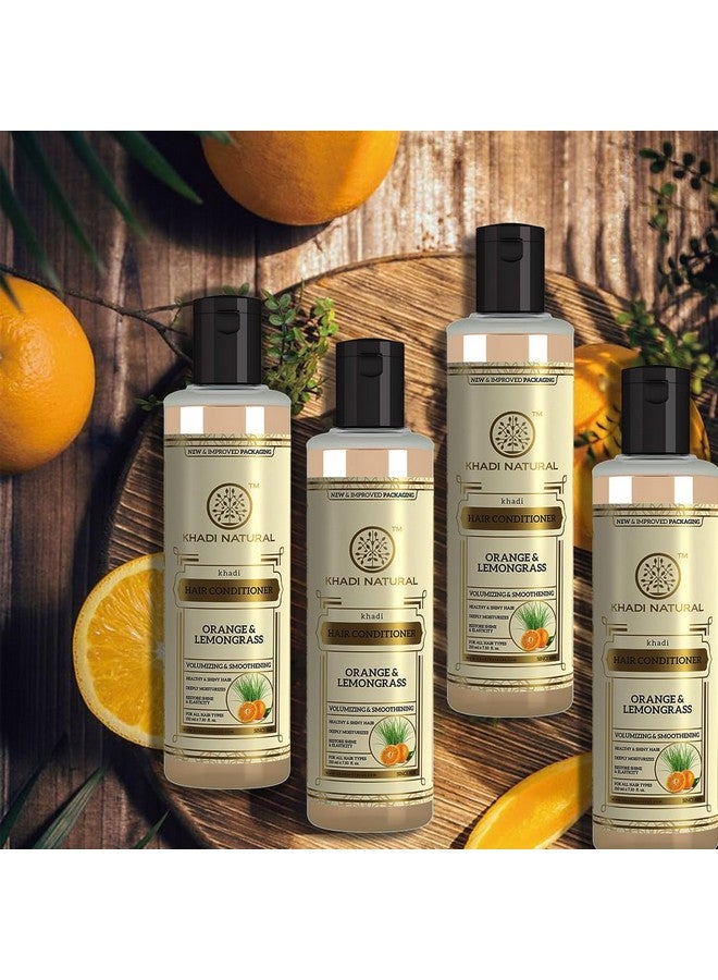 Orange & Lemongrass Herbal Hair Conditioner | Herbal Hair Conditioner For Frizzy Hair | Conditioner For Repairing Damage Hair | Suitable For All Hair Types |Pack Of 4 | (210*4) (840 Ml)