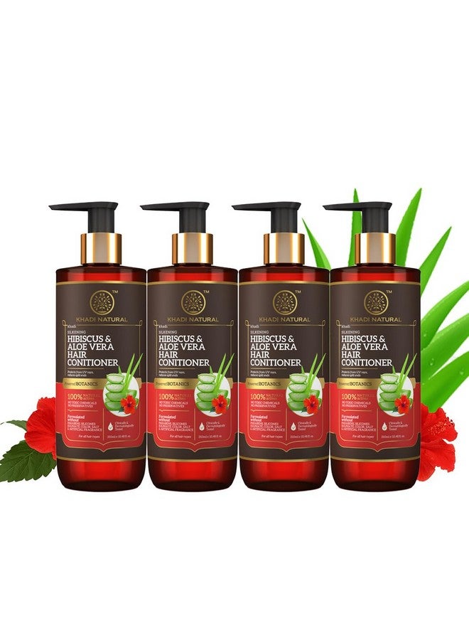 Hibiscus & Aloe Vera Hair Conditioner|Moisturizes Hair Strands| Adds Natural Silkiness To Hair|Paraben And Silicones Free| Suitable For All Hair Types|Pack Of 4 | (310 * 4) (1240 Ml)