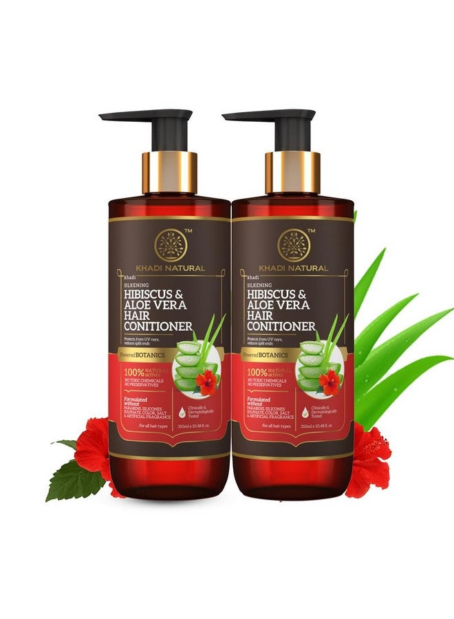 Hibiscus & Aloe Vera Hair Conditioner|Moisturizes Hair Strands| Adds Natural Silkiness To Hair|Paraben And Silicones Free| Suitable For All Hair Types|Pack Of 2 | (310 * 2) (620 Ml)