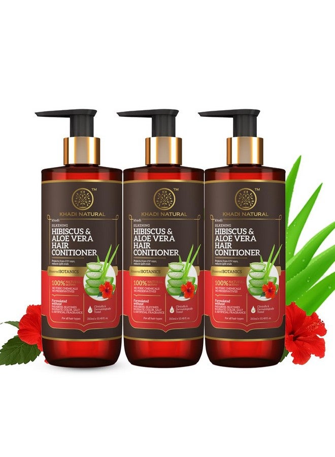 Hibiscus & Aloe Vera Hair Conditioner|Moisturizes Hair Strands| Adds Natural Silkiness To Hair|Paraben And Silicones Free| Suitable For All Hair Types|Pack Of 3 | (310 * 3) (930 Ml)