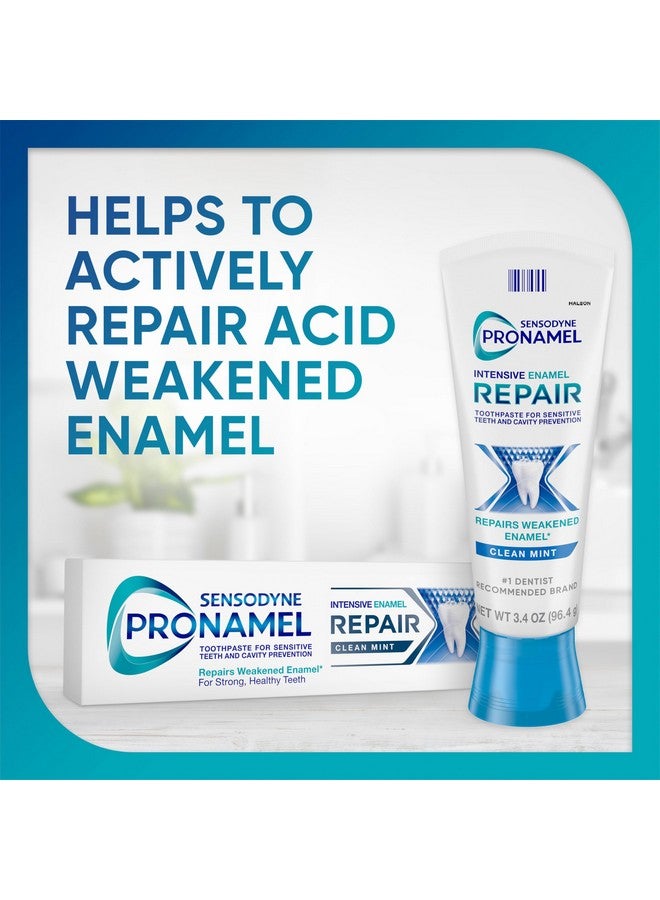 Intensive Enamel Repair Toothpaste For Sensitive Teeth, To Reharden And Strengthen Enamel, Clean Mint - 3.4 Ounces